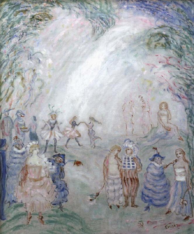 James Ensor Flowered Figures Germany oil painting art